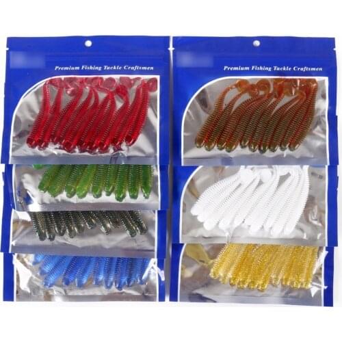 10 Bags of Screw T Tail Lure Soft Lure Bait Mandarin Fish Soft Lure Fresh Sea Water 50mm/75mm