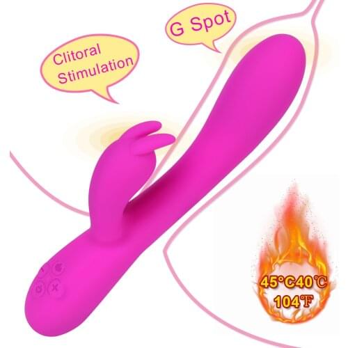 16 Speeds Sex Toys for Women Clitoris Vagina Stimulation Heating Rabbit Vibrator G Spot Nipple Massager Dual Motors Dildo