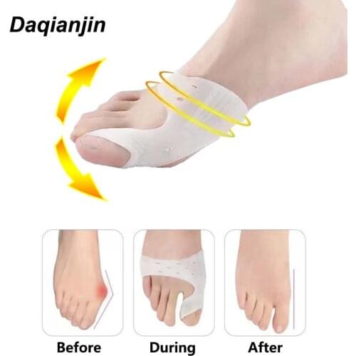 2pcs Gel Thumb Orthosis Toe Separator Hallux Valgus Bunion Toe Overlap Dilator Relief Feet Pain Pedicure Orthosis Foot Care