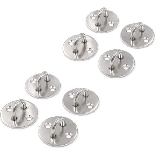 8pcs 6mm Round Eye Pad Plate Stainless Steel 316 Ceiling Wall Mount Hook Heavy Duty Anchor Eye Plate Boat Yoga Swings Hammocks