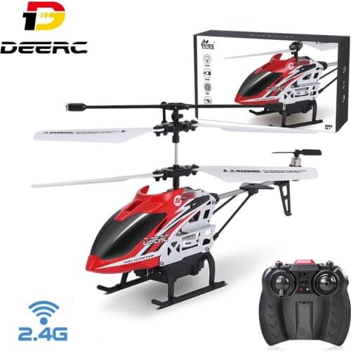 DEERC 8004B RC Helicopter 2.4G 3.5CH With Led Light Anti-collision Durable Alloy RC Plane Toys For Beginner Kids Boys Gifts