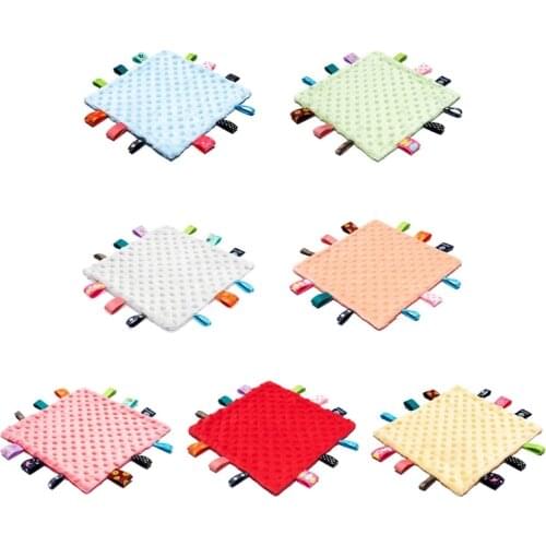 Baby Appease Towel Soft Soother Teether Infants Comfort Sleeping Nursing Cuddling Square Sensory Blanket Toys with Colorful Tags