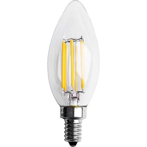Dimmable E12 6W COB Candle Flame Filament LED Light Bulb Lamp 10*3.5cm
