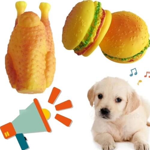 Toys For Dog Simulation Hamburger Shaped Pet Dog Toys Funny Sound Squeak Toy For Dogs Cats Training Playing Chewing fidget toys