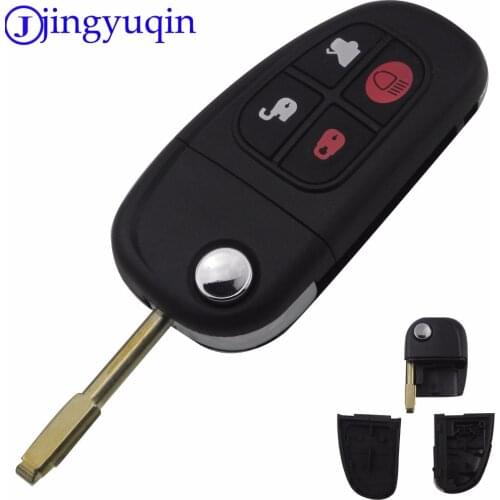 Jingyuqin Remote Modified Folding Flid 4 Buttons Car Key Case Cover For Jaguar XJ8 S-type X-Type 2002-2008