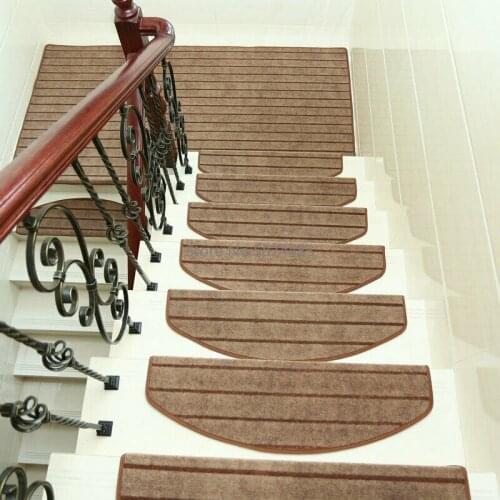 14Pcs Adhesive Stair Treads Rectangle Non-slip Rugs Stair Mats Pads Carpet Repeatedly-use Safety Pads Mat for Home