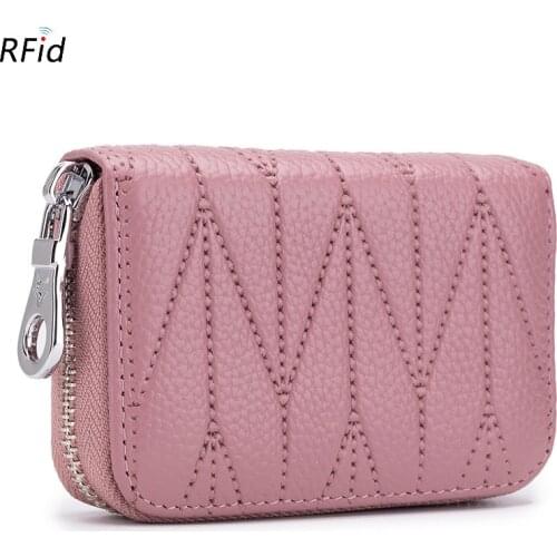 2021 Fashion Genuine Leather Card Holder Zipper Solid Color Wallet Purse High Quality Leisure Small Wallet Unisex Portable New