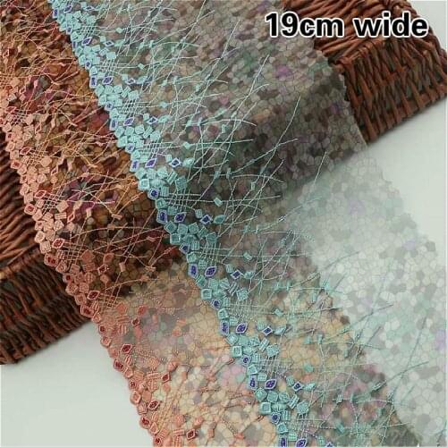 Trend Printed Net Yarn Embroidery Lace Fabric DIY Ladies Skirt Dress Cheongsam Shirt Pajamas Nightgown Sewing Materials Trim