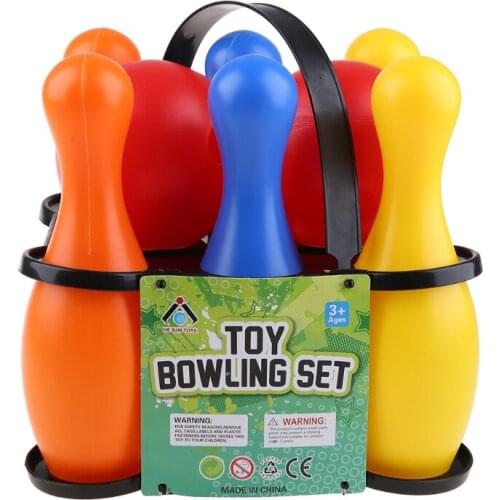 Small Plastic Bowling Pin Bowling Ball Set Fun Indoor Family Games Educational Toy Balls for Kids Boys Girls Entertainment Kit