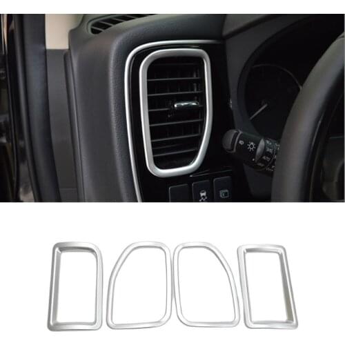 ABS Matte For Mitsubishi Outlander 2016 2017 2018 car Middle air vent outlet condition panel Control cover Trim accessories 4pcs