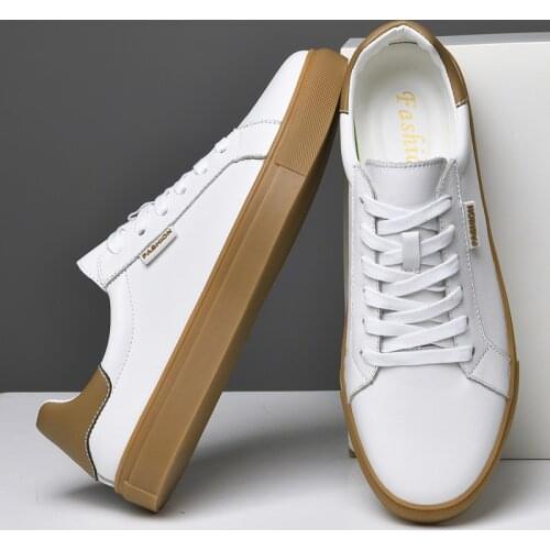 Brand 2021 New Mens Shoes Genuine Leather Luxury White Sneakers Trend Comfortable Casual Loafer Men Shoes Design Moccasins Man