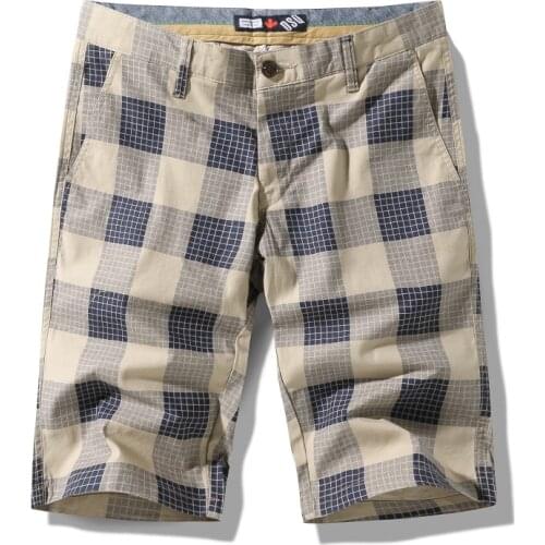 Mens new high-end brand cotton breathable beach shorts 2021 mens summer fashion casual plaid beach shorts Striped beach 29-40