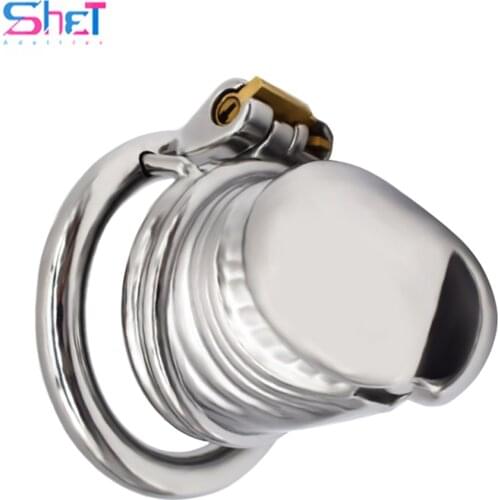 Stainless steel male Chastity Device Glans Cock Cage SM game adult penis ring Lock Bondage pee free Adult Products Sex Toy