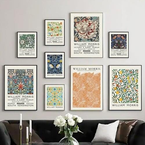 Wall Art Canvas Painting William Morris Flower Bird Modern Abstract Nordic Posters And Prints Wall Pictures For Living Room Home