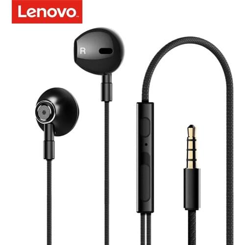 Lenovo HF140 Wired Earbuds Headphones with Microphone and Volume Control Powerful Bass Sound Noise Isolating Earphones