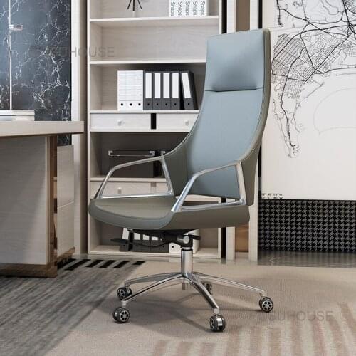 Sedentary Office Chairs Leather Back Computer Chair Office Furniture Home Study Modern Boss Swivel Chair Lifting Gaming Chair