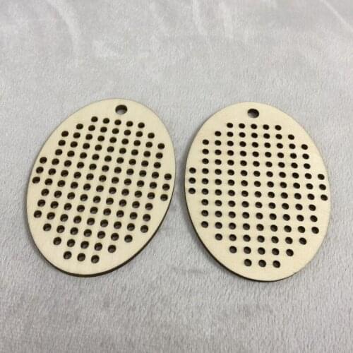 Oval Wood Shapes Punched For Cross Stitch