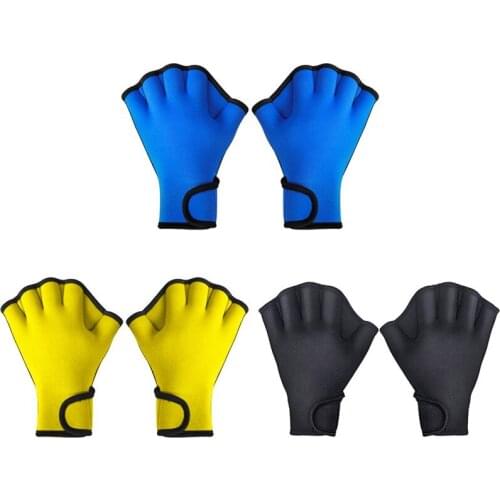 1 Pair Swimming Gloves Aquatic Fitness Water Resistance Aqua Fit Paddle Training Fingerless Gloves MQ