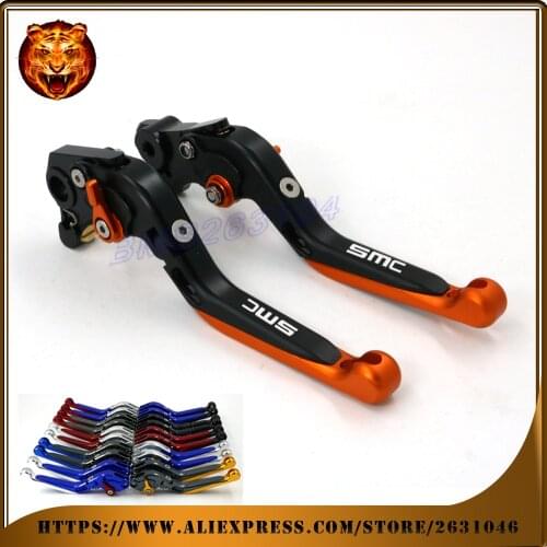 Adjustable Folding Extendable Brake Clutch Lever For KTM 690 SMC SMCR 690SMC SMC-R 2014 2015 2016 WITH LOGO Motorcycle