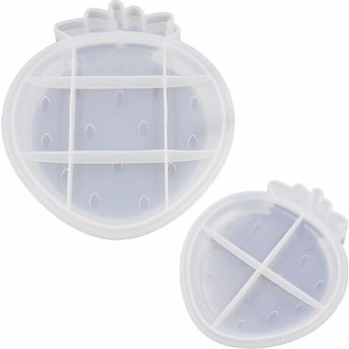 DIY Crystal Epoxy Resin Mold Strawberry Shape Fruit Dish Casting Silicone Mould