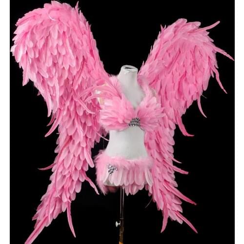 Super large Victoria pink feather angel wings costume white Catwalk photography arm wing props dress adults stage performance