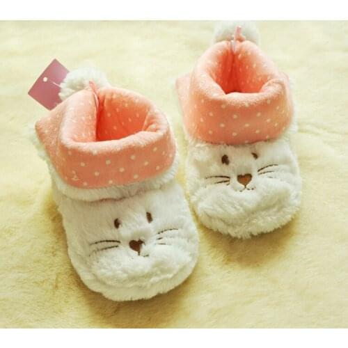 New arrival Export childrens cartoon warm floor boots shoes Home Furnishing winter cotton boots shoes Girl rabbit plush shoes