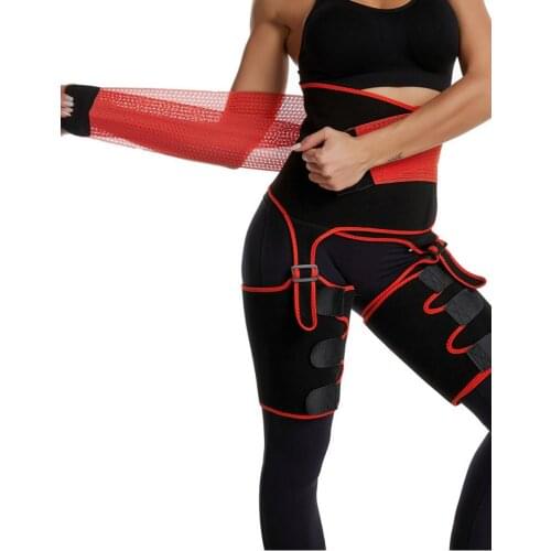 3 in 1 Neopreme Slim Thigh Trimmer Butt Lifter Leg Shaper Fat Burning Compress Waist Trainer Belt Sweat Shapewear Slim Thigh