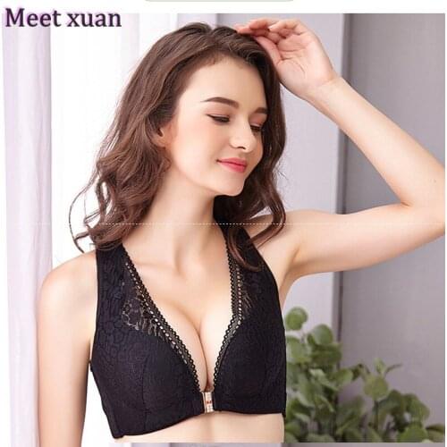 Women triangle Bra Women Plus Size Backless Bras for Ladies Front Closure Underwire Bra Sexy Big Cup Factory shipping