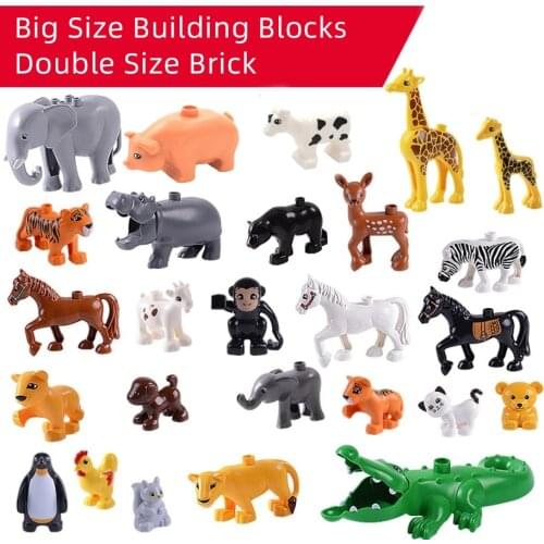 Zoo Animal Dinosaur Building Blocks Original Classic Bricks Kid Toys Compatible with Legoing Duplo Playmobil Juguetes Brinquedos