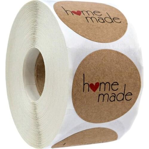 100-500pcs Handmade Love Stickers Stamp Label Brown Party Decoration Wedding Stickers DIY Handmade Stationery Thank You Stickers