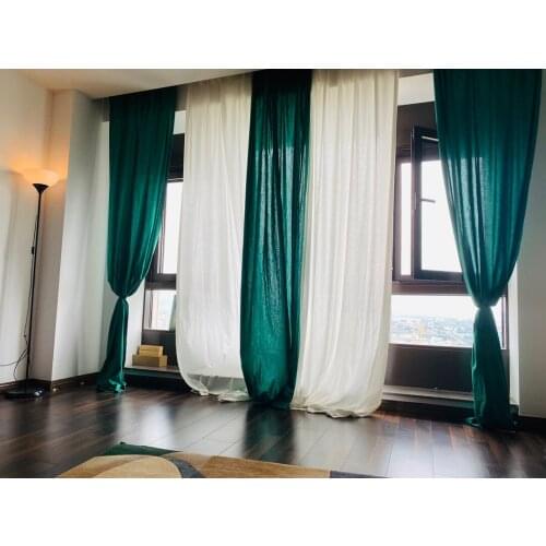 100% cotton linen white curtains mediterranean French American window drapes for living room bedrooom Retro Style Window Decos
