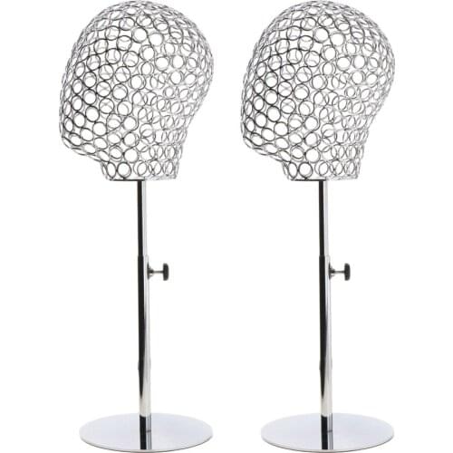 2pcs Durable Metal Hat Cap Rack Wigs Holder Storage Display Stand