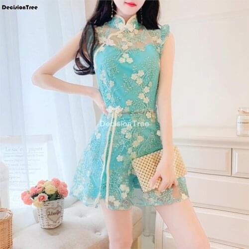 2021 chinese dress women chinese qipao dress+pants set elegant lady cheongsam classic fairy performance clothing cheongsam dress