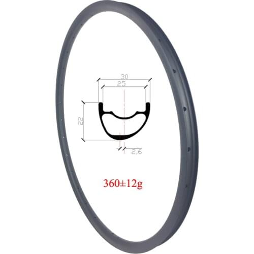 29er MTB XC race 30mm x 22mm offset 2.6mm clincher tubeless carbon rim 29inch asymmetric cross country mountain bike wheel
