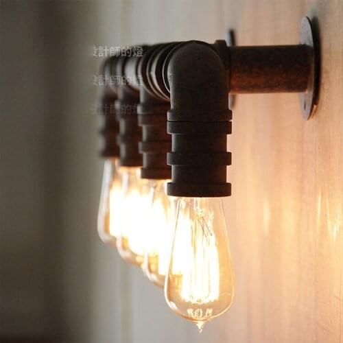 American Style Vintage Wall Lamp Designer Creative Dining Room Bar Industrial Waterpipe Wall Light Fixture