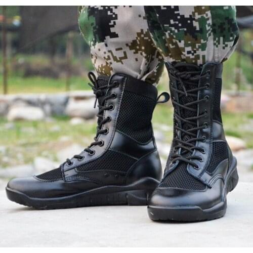 Size 38-45 Combat Boots Casual High Top Platform Shoes Fashion Breathable Summer Military Boots Men Tactical Boots Army Swat