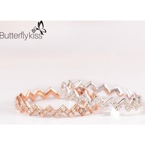 BK 18k Genuine Gold 585 Moissanite Rings 1.21g Fashion Simple White Rose Yellow Gold Wedding Engagement Fine Jewelry For Women