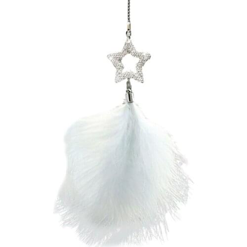 Feather Decorative Hanging Ornaments Vehicle Rear View Mirror Pendants Home Decor for Creative Birthday Gifts R3MD