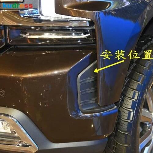 For Chevrolet Silverado 1500 2019 2020 ABS Chrome Car Front Fog Light Cover Trim Head Foglight Frame Sticker Styling Accessories