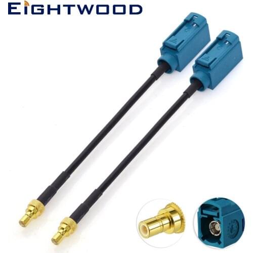 Eightwood 2pcs Conversion DAB/DAB+ Car Radio Antenna Aerial Adapter Cable Fakra Z Female to SMB Male for Pure Highway 300Di