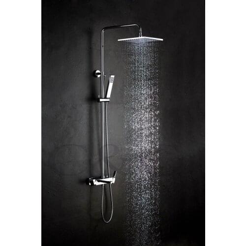 10 Inch Air Saving Shower Head And Brass Bath Tub Spout Solid Brass Chrome Bathroom Shower Faucet Set 010-10A-F