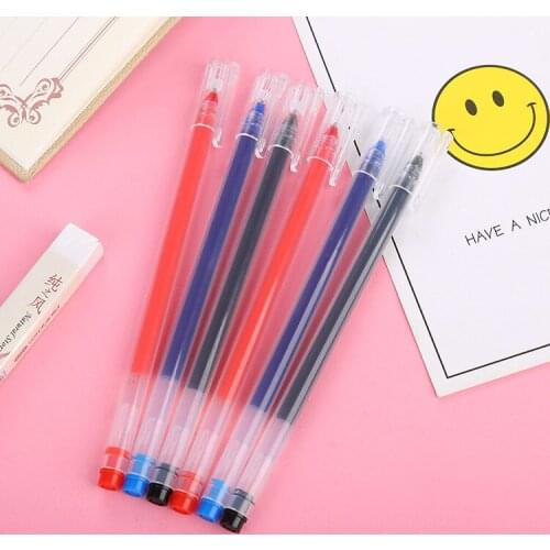 10Pcs/lot Large-capacity Gel Pen 0.5mm Black Blue Red Ink Ballpoint Press Signature Pen For School Office Writing Stationery