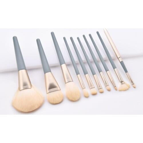 Hot Sale 10pc Wooden Foundation Cosmetic Eyeshadow Brush Makeup Brush Sets Tools Multifunctional Cosmetic Brush Make Up Tools