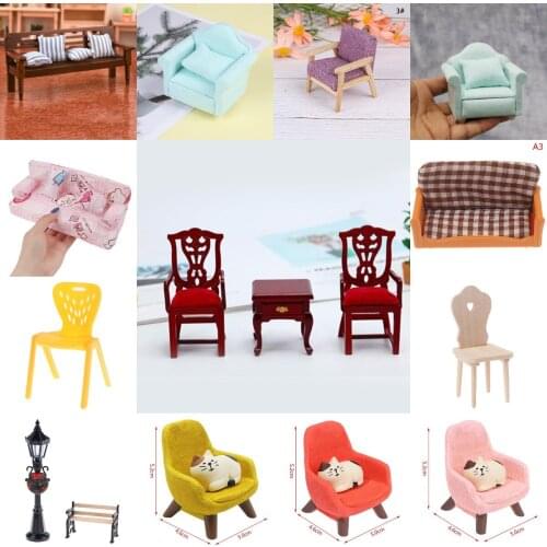 Hot Sale Chair Pillow Stool Sofa For Couch Bed Dollhouse Street Light Lamp Furniture Toys Doll House Decoration Accessories
