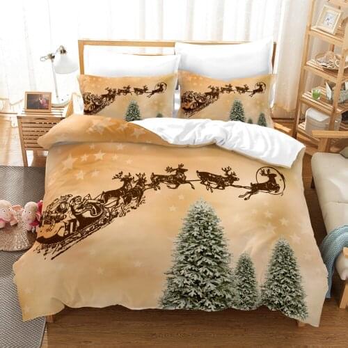 3D Cartoon Printed Pillowcases Bedding Set Queen King Size Dropshipping Boy gift Merry Christmas Happy New Year YB069