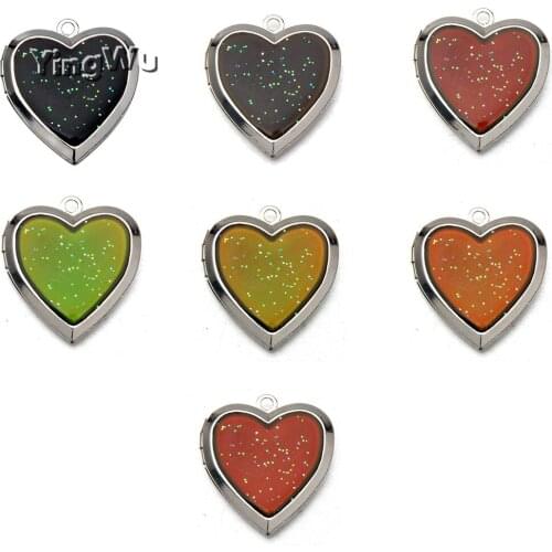 Mood Necklaces Pendant Open Heart Love Pendant For Necklace Temperature Control Color Change Jewellery Women