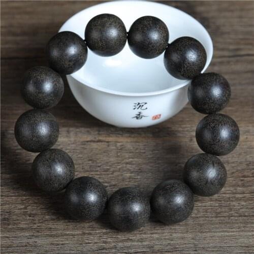 Top dalagan alosewood Bracelet Necklace Black nectar abacus beads olive beads aged Chenxiang medicine fragrant Buddha beads