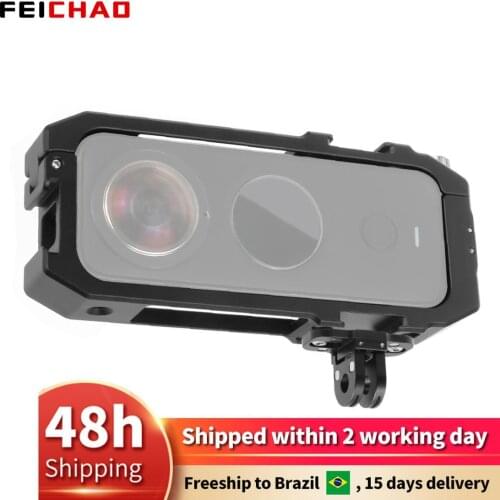 Camera Cage Rig Magnetic Foldable Tripod Adapter for Insta360 ONE X2 Protective Housing Frame 1/4 Cold Shoe Mount for Microphone