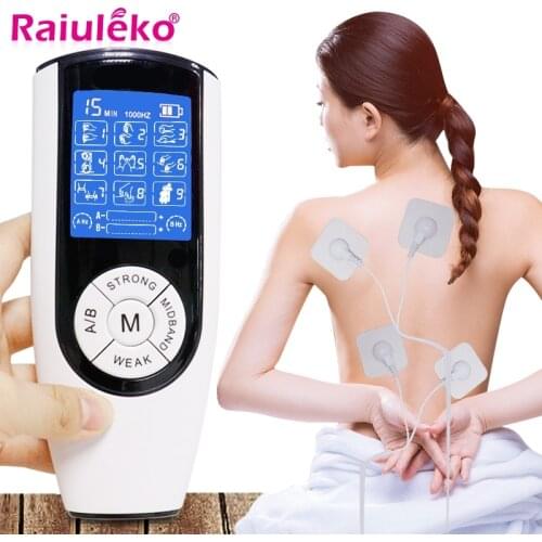 TENS Machine Dual Channel Output TENS EMS Pain Relief Massager Electric Nerve Muscle Stimulator Digital Therapy Physiotherapy