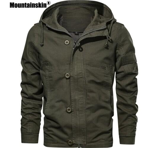 Mountainskin Autumn Hooded Mens Jacket 2020 New Mens Military Casual Coat Fashion Slim Fit Male Brand Clothing EU Size SA725